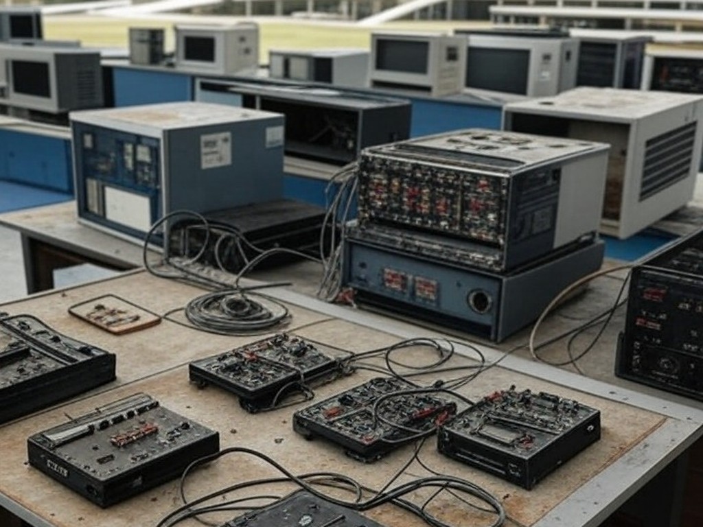 Laboratório de robótica vazio em Brasília, simbolizando burocracia e falta de financiamento para centros educativos no DF.