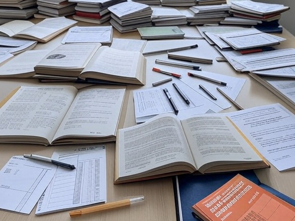 Mesa com livros de concurso e kit de primeiros socorros, ao fundo Câmara Legislativa do DF, simbolizando estresse de candidatos.