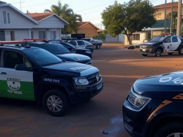 Viaturas da PMDF e BOPE em rua de Ceilândia após detonação controlada de granada.