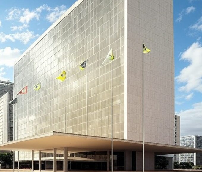 Edifício governamental em Brasília representando divulgação de lista de selecionados para o programa Preparação DF pela Sedet-DF.