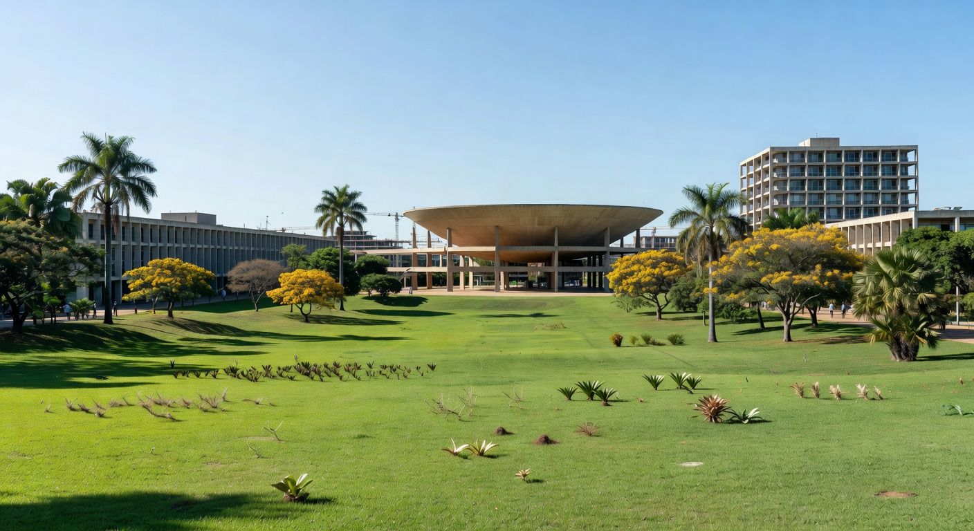 Campus universitário moderno em Brasília, representando crescimento de matrículas na UnDF.
