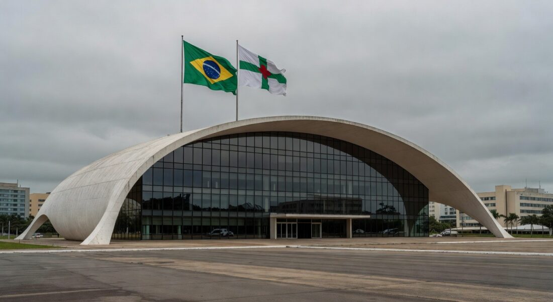 Edifício da CLDF em Brasília sob céu nublado, representando falhas na governança do DF e críticas de ineficácia.
