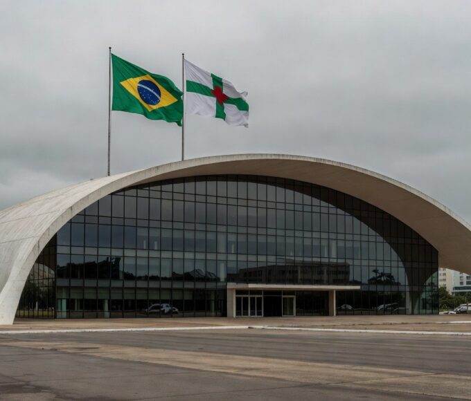 Edifício da CLDF em Brasília sob céu nublado, representando falhas na governança do DF e críticas de ineficácia.