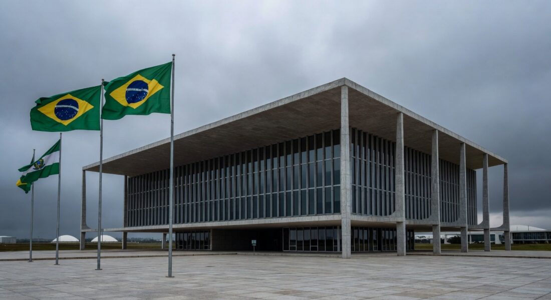 Edifício da CLDF em Brasília sob céu nublado, representando concessão de título honorário em meio a crises no DF.
