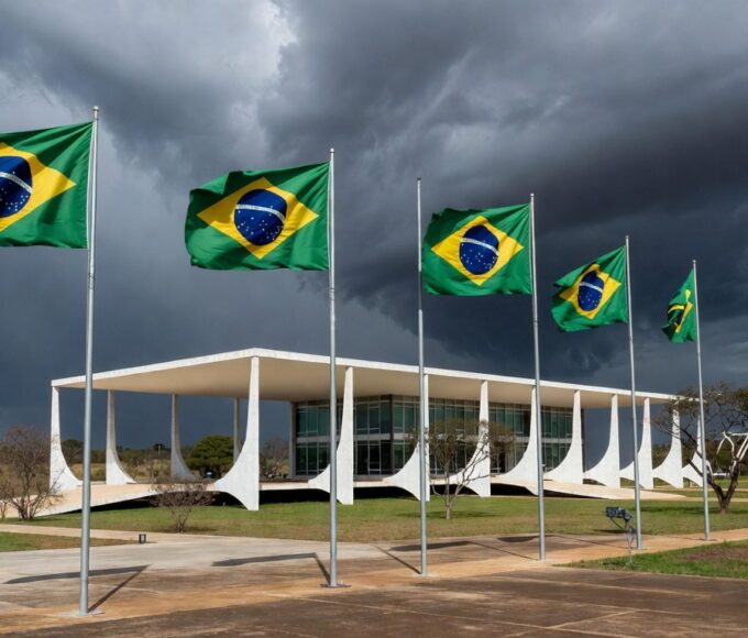 Vista do Congresso Nacional em Brasília sob céu nublado, representando restrições financeiras no DF e críticas ao Refis.