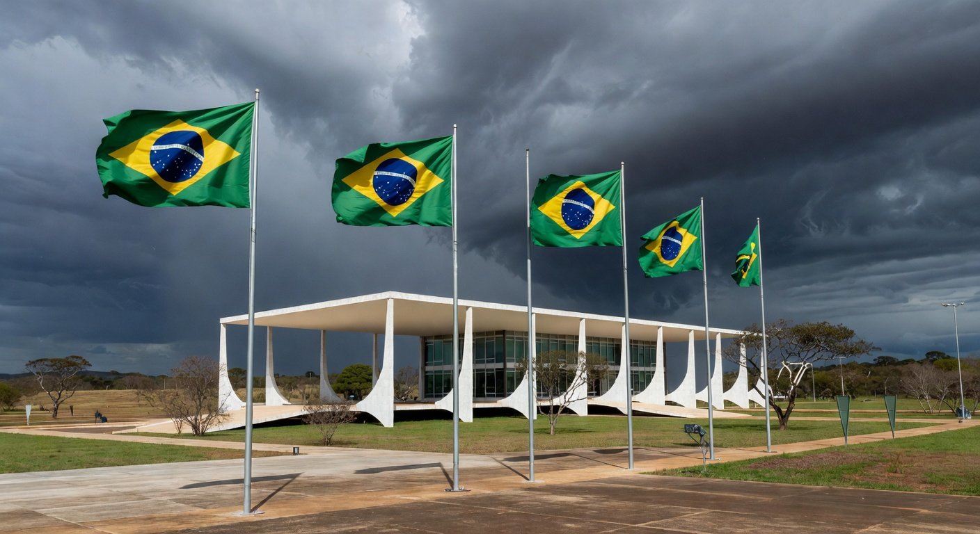 Vista do Congresso Nacional em Brasília sob céu nublado, representando restrições financeiras no DF e críticas ao Refis.