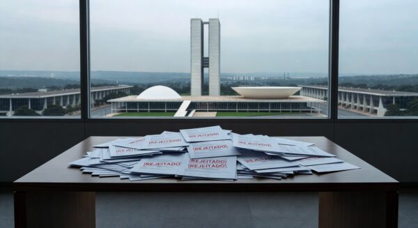 Edifício da Câmara do DF com símbolos de programa para idosos no mercado e discriminação persistente.