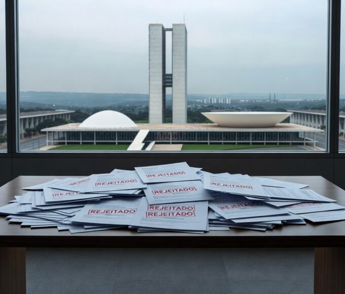 Edifício da Câmara do DF com símbolos de programa para idosos no mercado e discriminação persistente.