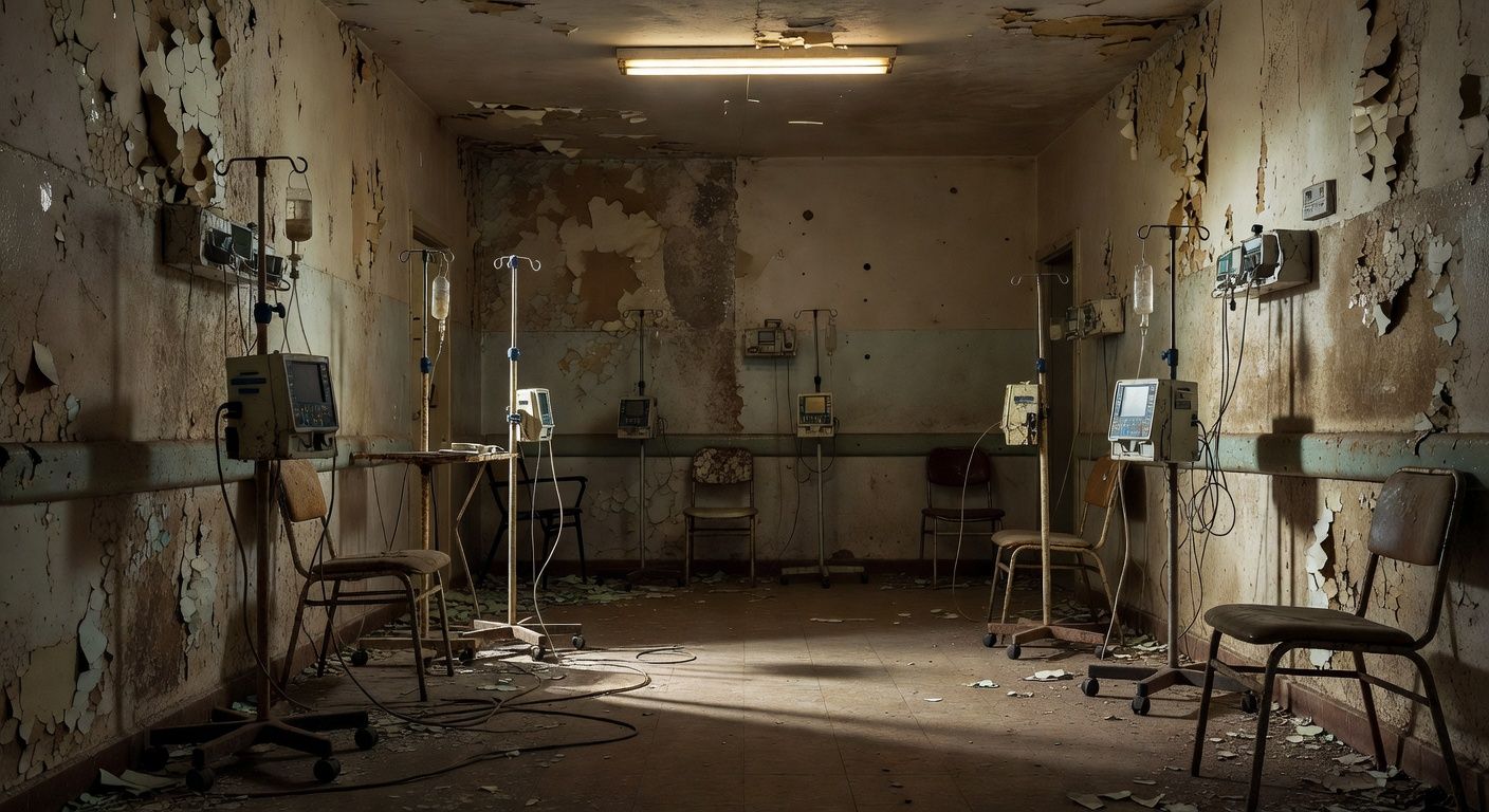 Fachada do Hospital de Base em Brasília com sinais de negligência
