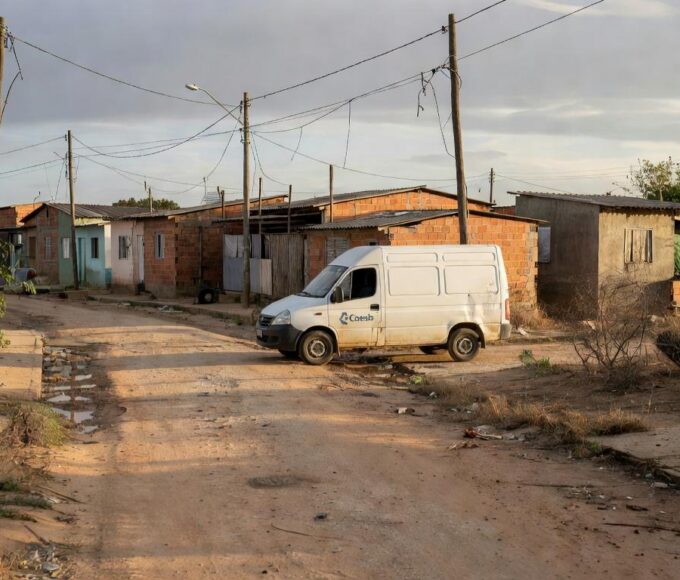 Unidade itinerante da Caesb em região carente do DF