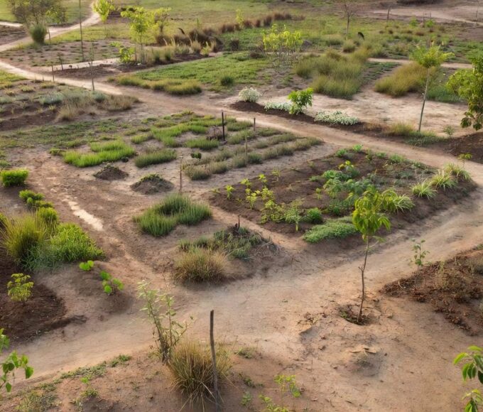Jardim terapêutico inacabado em hospital de Brasília