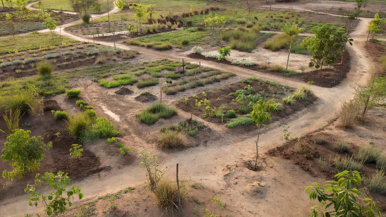 Jardim terapêutico inacabado em hospital de Brasília