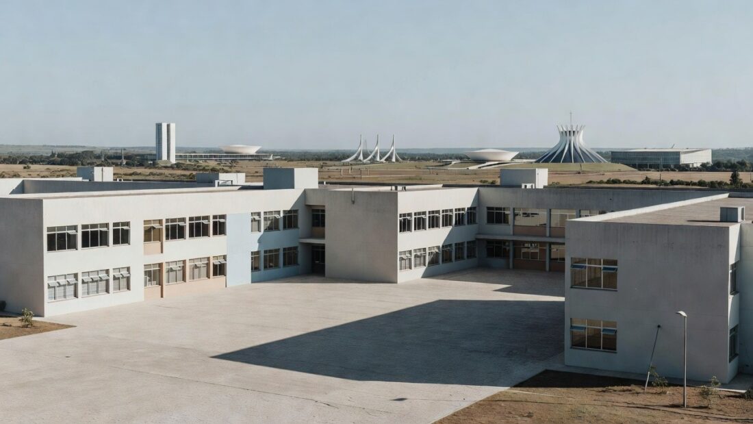 Escola pública em Brasília representando lei sobre salários de professores remanejados no DF