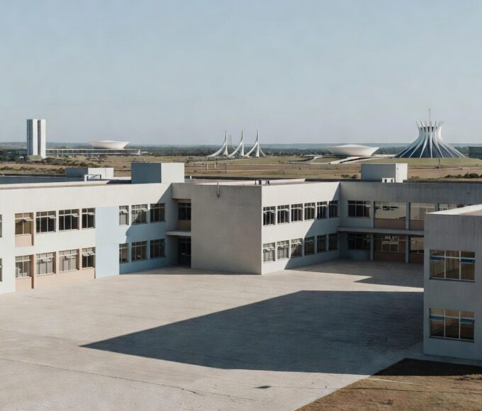 Escola pública em Brasília representando lei sobre salários de professores remanejados no DF