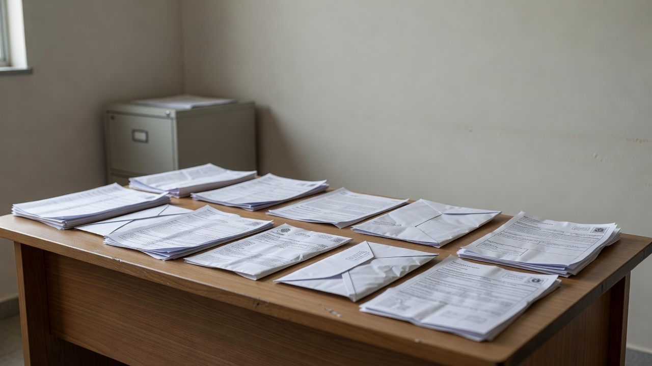 Contas de serviços públicos sobre mesa com Congresso Nacional ao fundo em Brasília