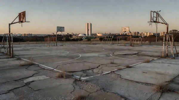 Fachada da Câmara Legislativa do DF com quadra de surdodesporto