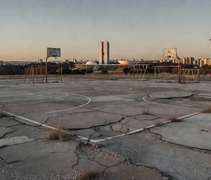 Fachada da Câmara Legislativa do DF com quadra de surdodesporto