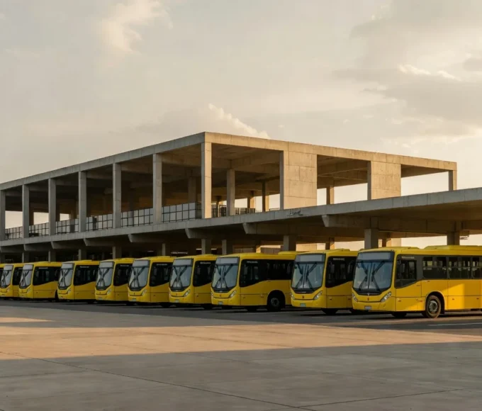 Ônibus urbano brasileiro vazio representando passe livre para estudantes aprovado pela Câmara