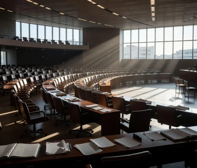 Plenário vazio da Câmara Legislativa do DF representando falha na fiscalização