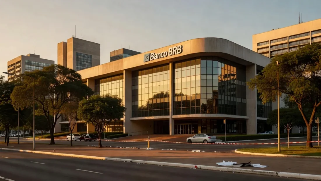 Fachada do Banco BRB em Brasília representando denúncia de fraudes