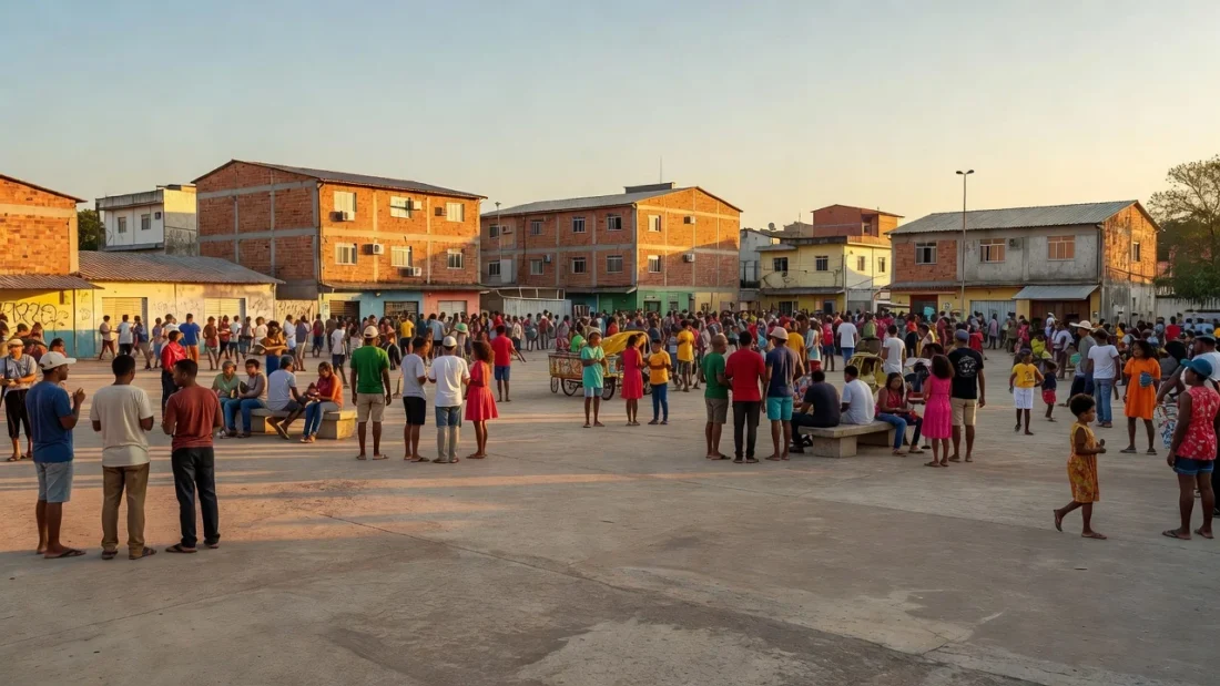 Multidão na Praça do Trabalhador em Ceilândia durante evento