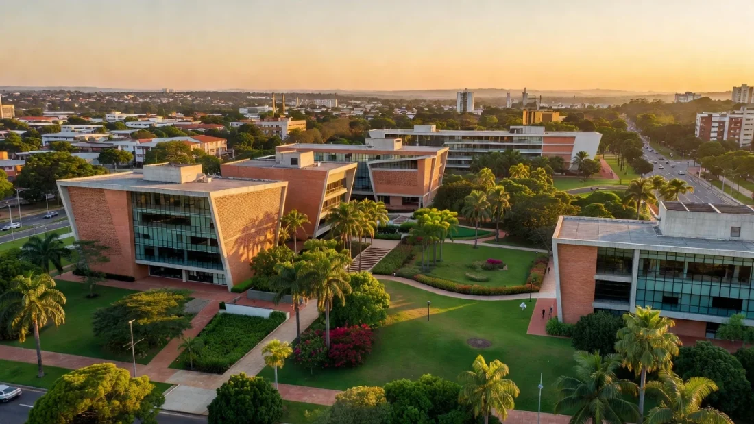 Campus da UnB em Ceilândia com expansão de cursos de saúde, vista urbana universitária