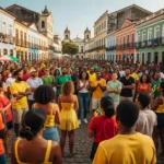 Multidão reunida na Praça Padre Roque em apoio a Hermeto e Rafael Prudente