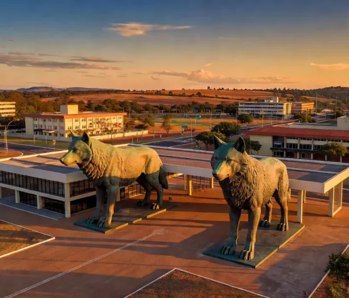 Monumento das Lobas restaurado na entrada do Guará II em Brasília