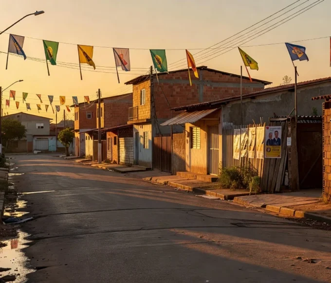 Rua urbana em Ceilândia durante dia de votação para presos provisórios