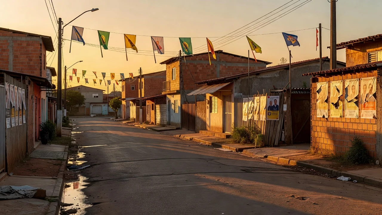 Rua urbana em Ceilândia durante dia de votação para presos provisórios