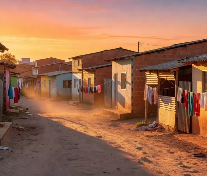 Bairro Sol Nascente em Brasília com ruas de terra e promessas de pavimentação